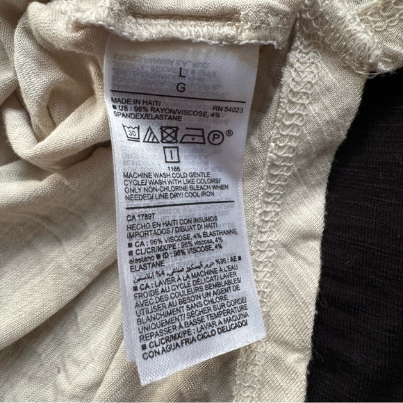 Two Old Navy Black and Cream Long Sleeve Tees - Picture 3 of 3